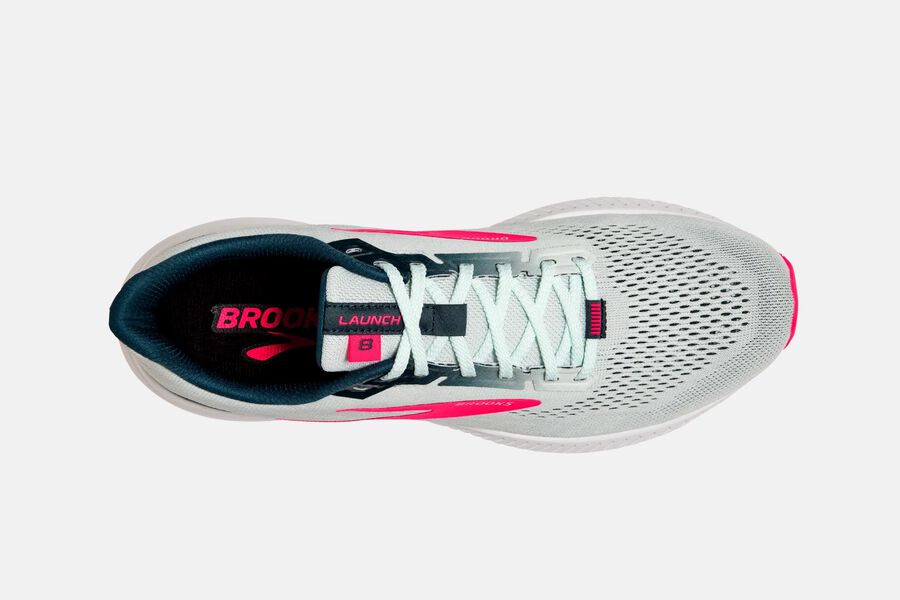 Brooks Running Shoes - Launch 8 Road Womens - Grey/Pink - DPS-825936